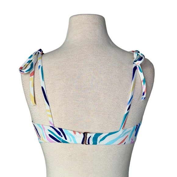 Shade & Shore Multicolor Shoulder Tie Underwire Bralette Bikini Top Size 34B NEW - Picture 3 of 12